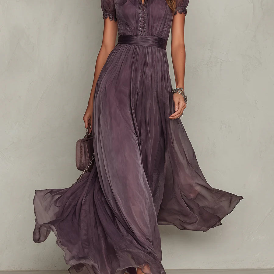 Julie | Abito Lungo In Chiffon